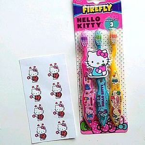 Hello kitty toothbrushes and stickers